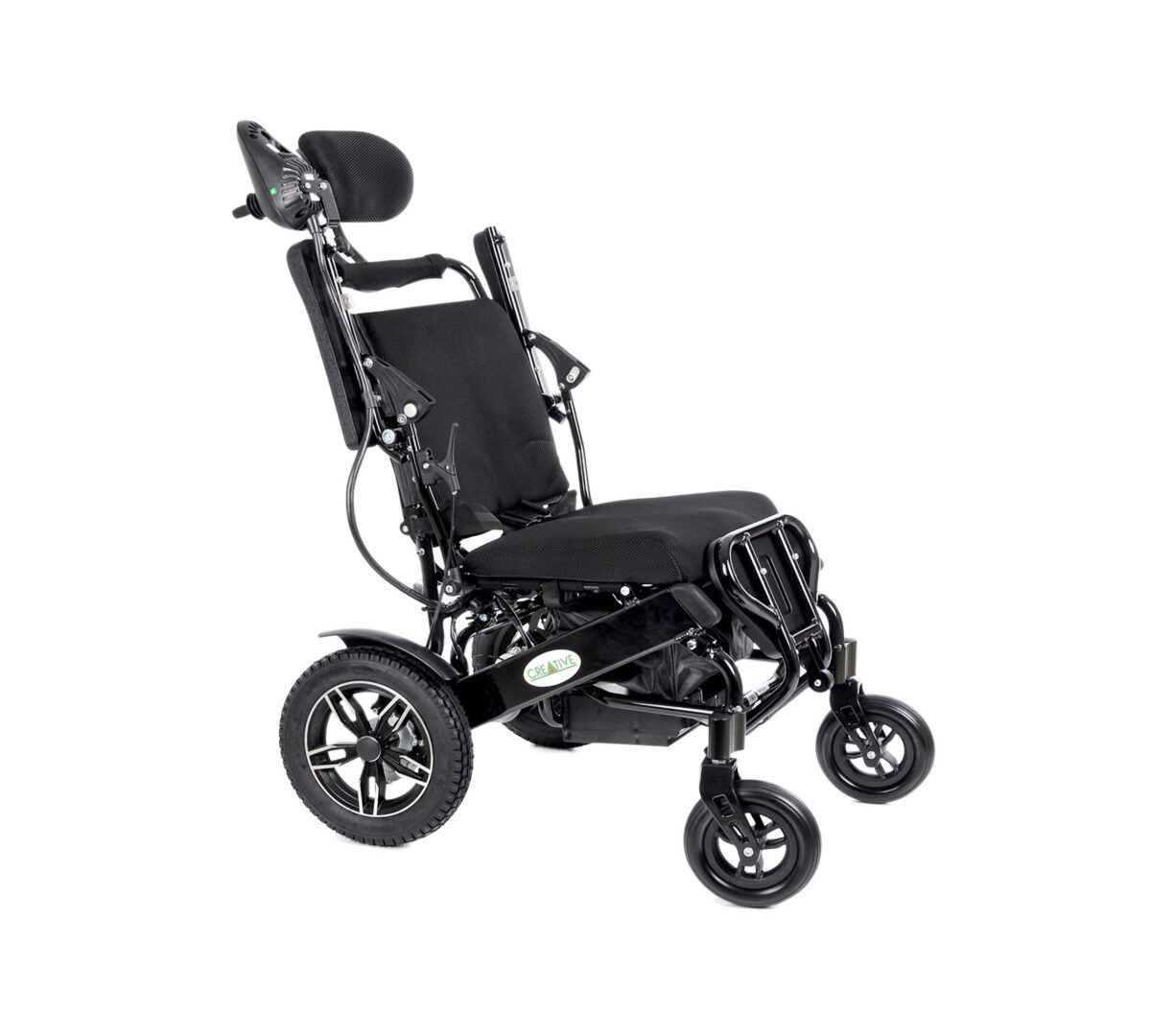 CREATİVE | CR-6012 Lux Lityum Pilli (Akülü) Tekerlekli Sandalye (Baş Destekli, Manuel Sırt Destekli) | Akülü Tekerlekli Sandalye | Tekerlekli Sandalye